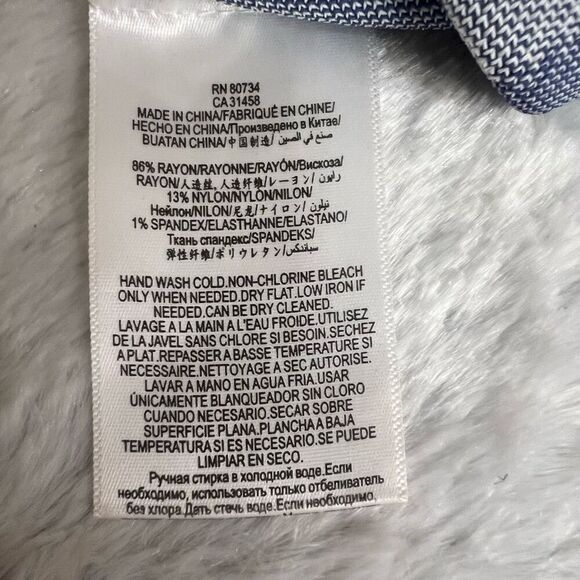 BCBGMAXAZRIA Women Blue White Natalee Geometric Jacquard Pencil Skirt Size Small - Picture 4 of 4